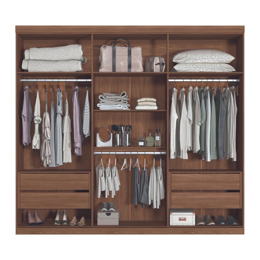 Guarda Roupa Casal Com Espelho 6 Portas Sitra Jatobá Grafite - 4