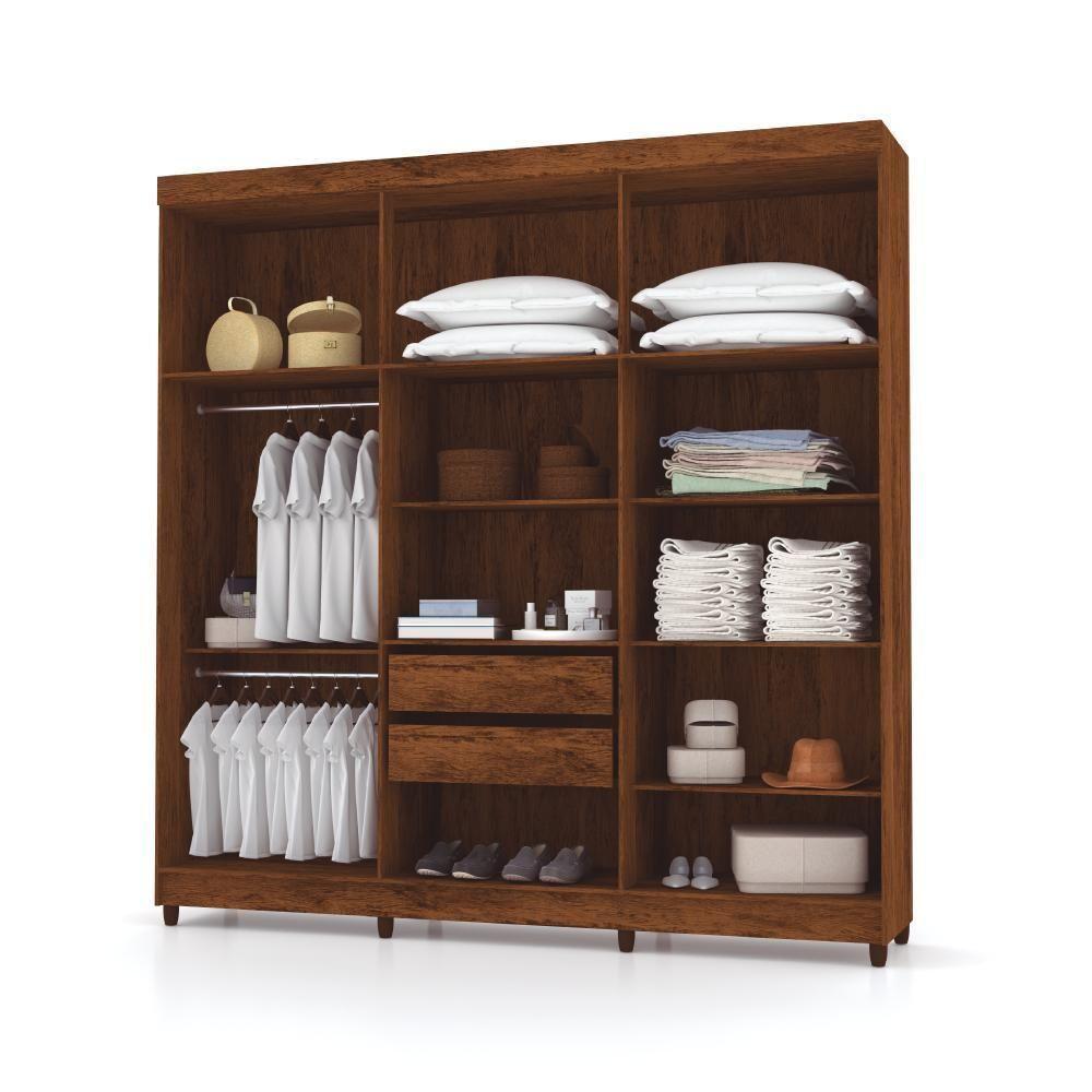 Guarda Roupa 6 Portas Com Espelho Audi Imbuia Champanhe - 4