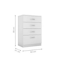 Conjunto Quarto Guarda Roupa E Comoda Vicenza Branco Rosa - 5