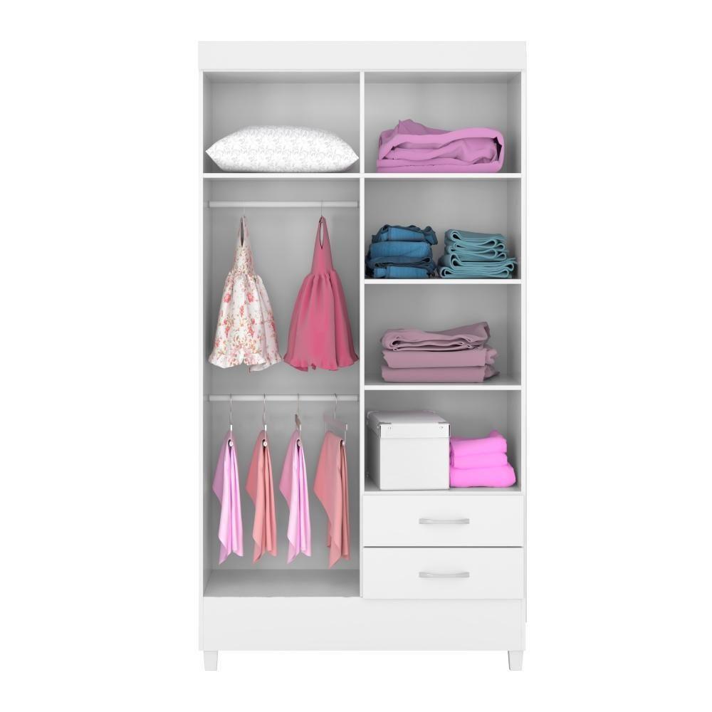 Conjunto Quarto Guarda Roupa E Comoda Udini Branco - 6