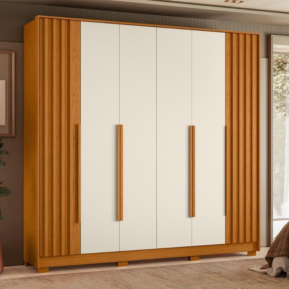 Conjunto Guarda Roupa E Cômoda Ilhéus Freijó Off White - 1