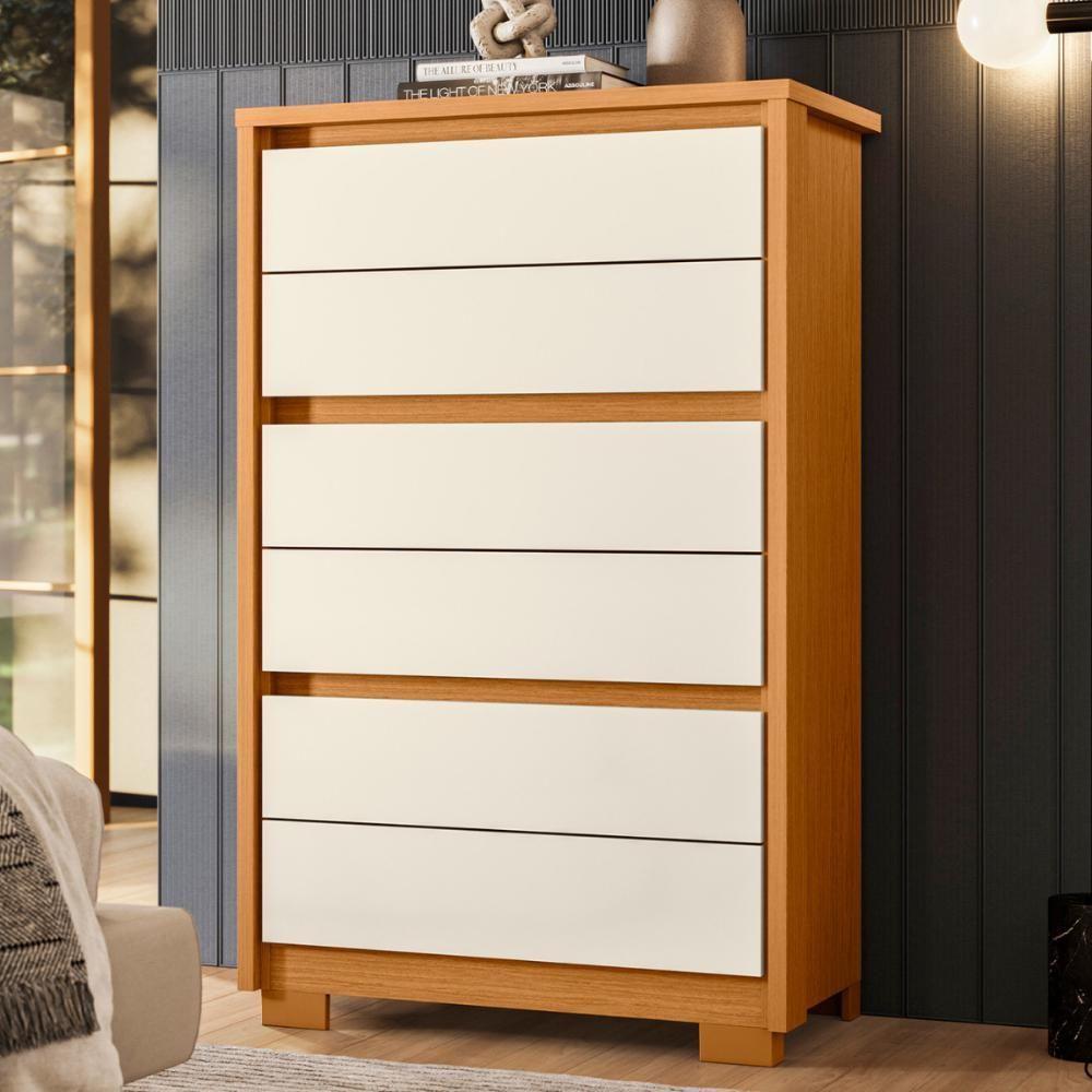 Conjunto Guarda Roupa E Cômoda Ilhéus Freijó Off White - 2