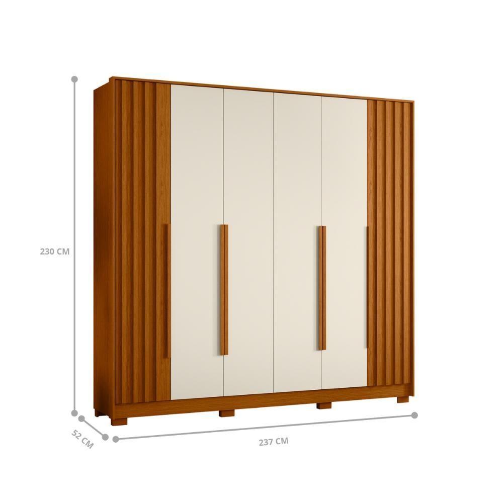 Conjunto Guarda Roupa E Cômoda Ilhéus Freijó Off White - 4