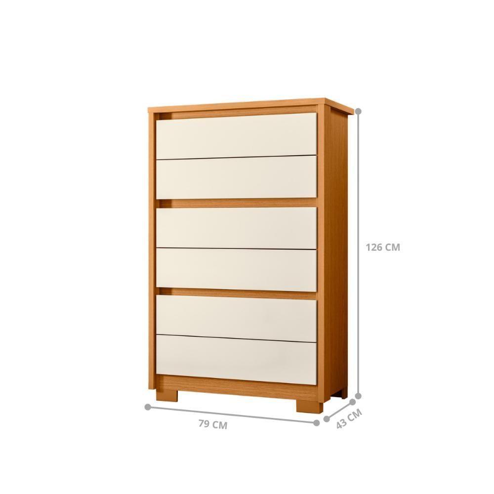 Conjunto Guarda Roupa E Cômoda Ilhéus Freijó Off White - 5