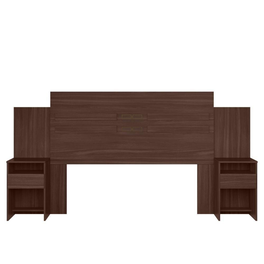 Conjunto Guarda Roupa 3 Portas E Cabeceira Renoir Cafe Touch - 2