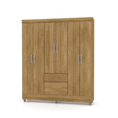 Guarda Roupa Casal Urus Nature 6 Portas 2 Gavetas Nature MDP