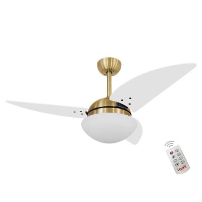 Ventilador de Teto Casa H Volare Class Branco e Dourado 3 Velocidades 110V