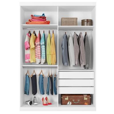 Guarda Roupa Solteiro Belmont 2 Portas de Correr 3 Gavetas Branco MDP
