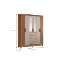 Conjunto Guarda Roupa Espelho E Comoda Lins Freijo Off White