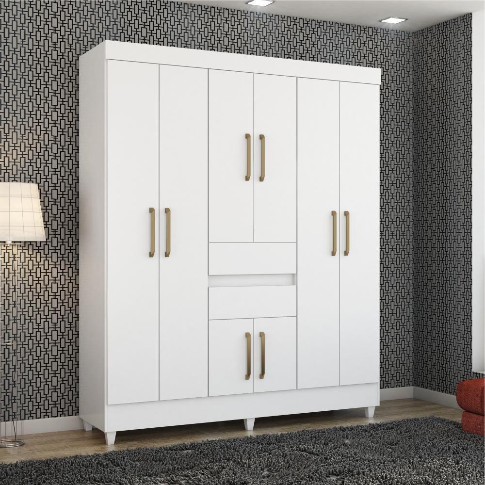 Conjunto Quarto Guarda Roupa E Comoda Terni Branco - 2