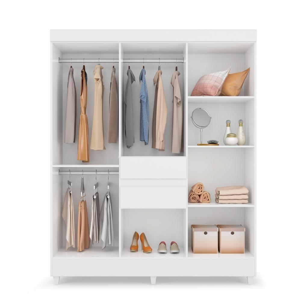 Conjunto Quarto Guarda Roupa E Comoda Terni Branco - 6
