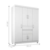 Conjunto Quarto Guarda Roupa E Comoda Terni Branco