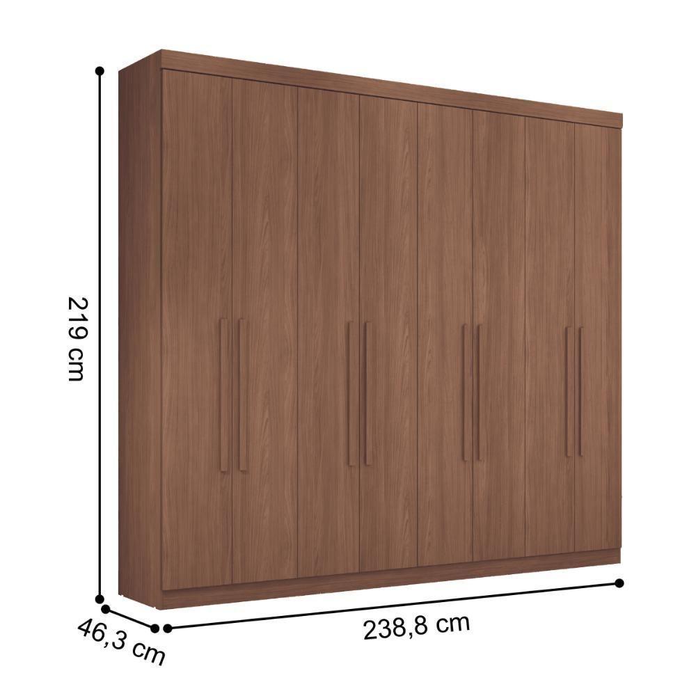 Guarda Roupa Casal 8 Portas 4 Gavetas Paris Jatobá - 2