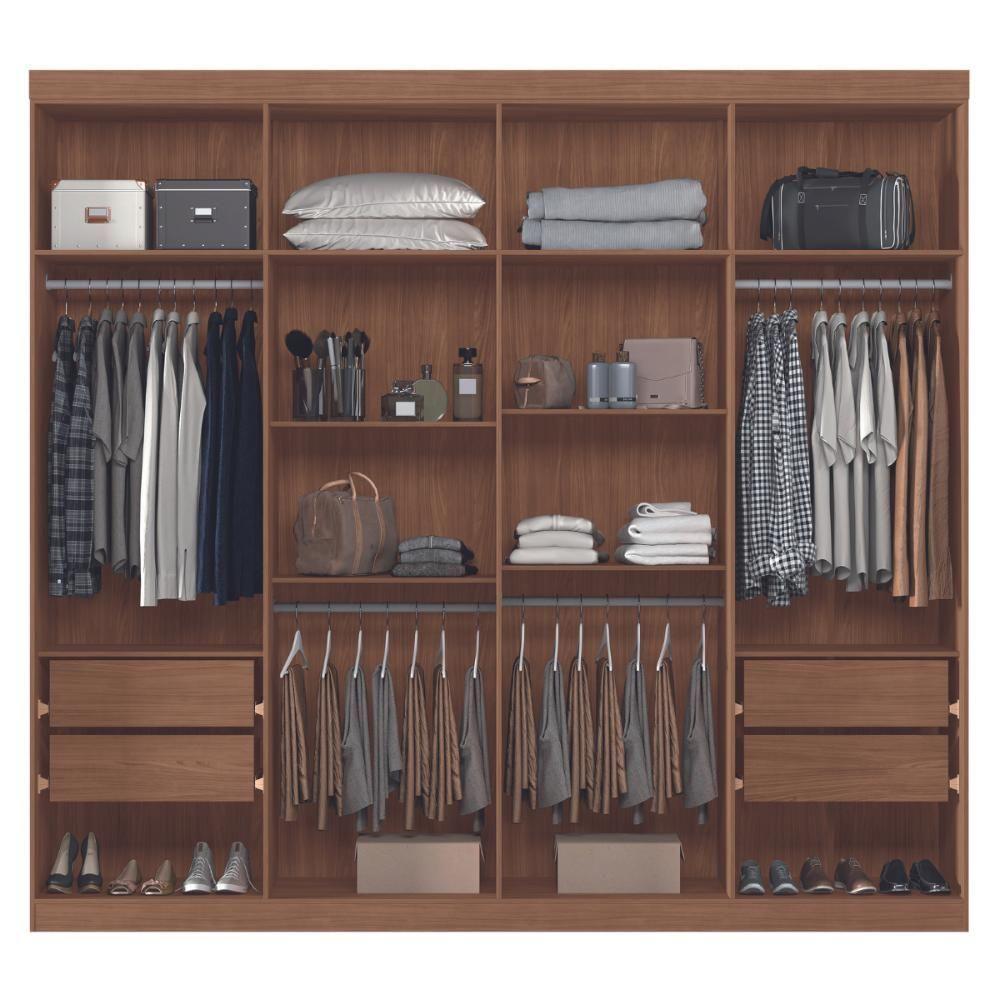 Guarda Roupa Casal 8 Portas 4 Gavetas Paris Jatobá - 3