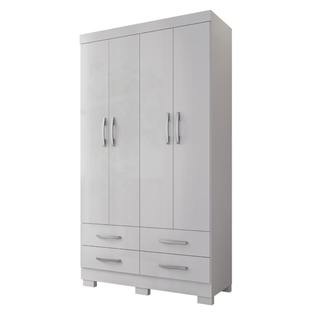 Guarda Roupa 4 Portas E 4 Gavetas Deventer Branco - 4