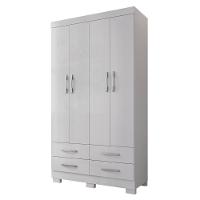 Guarda Roupa 4 Portas E 4 Gavetas Deventer Branco - 4