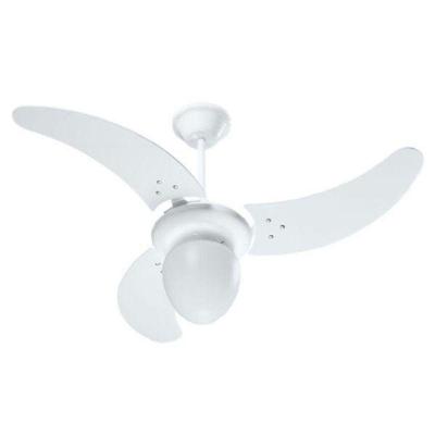Ventilador de Teto Casa H 130W Hélice 68.6cm 3 Pás Branco Búzios com Lustre Fosco 220V