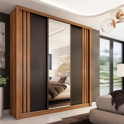 Guarda Roupa Casal Flex Oba 3 Portas 2 Gavetas Amêndola Touch e Preto Prime TX