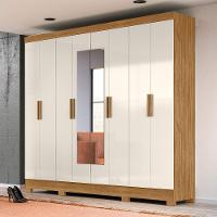 Guarda Roupa 8 Portas Com Espelho Superagui Freijó Off White - 1