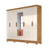 Guarda Roupa 8 Portas Com Espelho Superagui Freijó Off White - 3