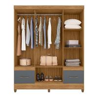 Conjunto Guarda Roupa Com Espelho E Cômoda Gokyo Freijó Cinza - 6