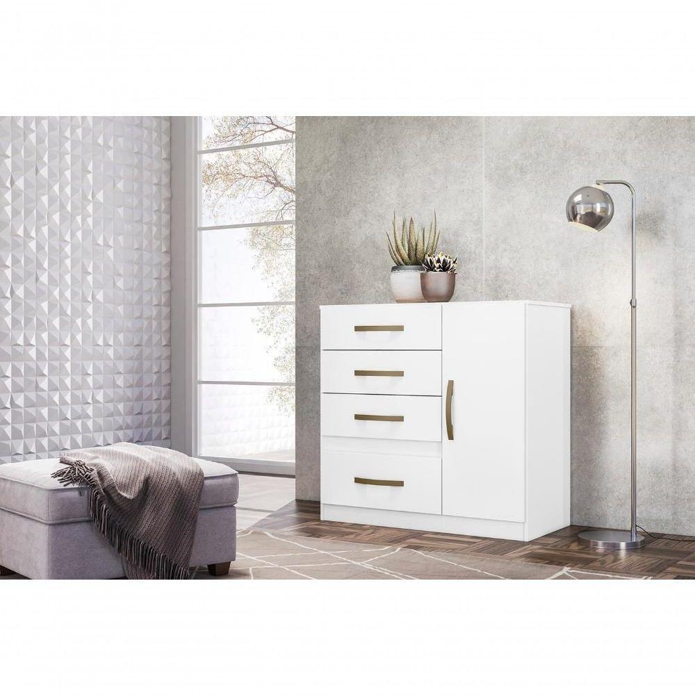 Conjunto Guarda Roupa Com Espelho E Cômoda Petra Branco Rosa Azul Lilás - 8