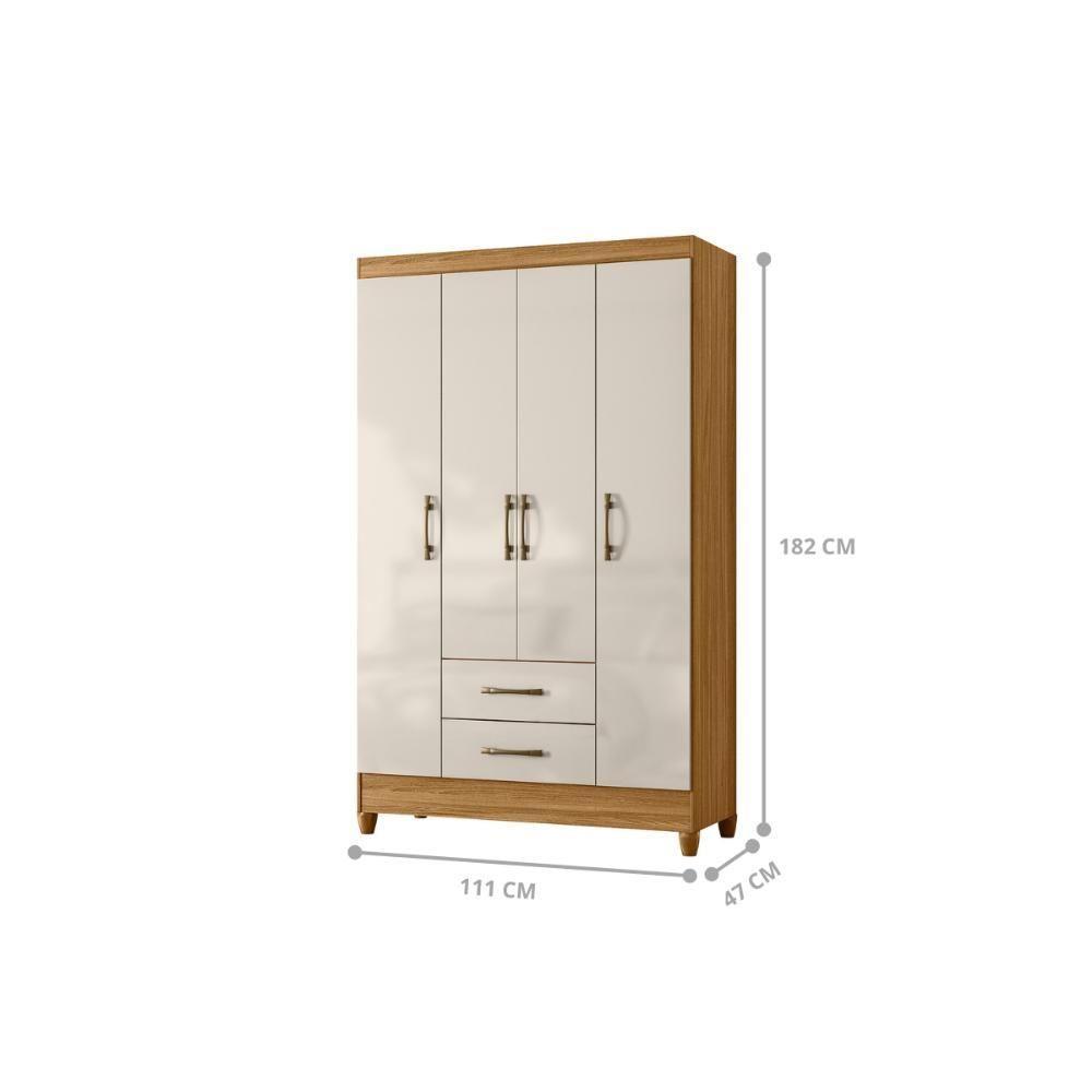 Conjunto Guarda Roupa E Comoda Flin Freijo Off White - 4