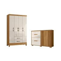 Conjunto Guarda Roupa E Comoda Flin Freijo Off White - 3