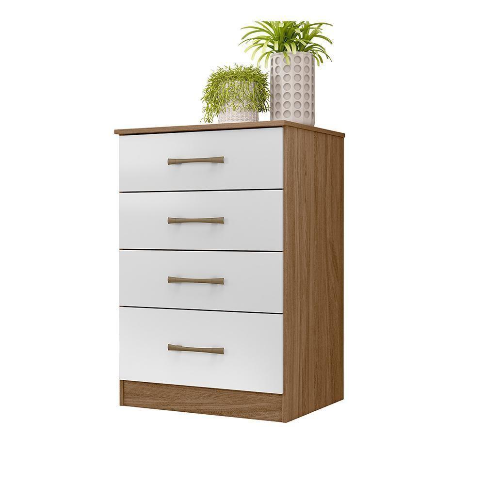 Conjunto Guarda Roupa E Cômoda Gokyo Naturale Branco - 5