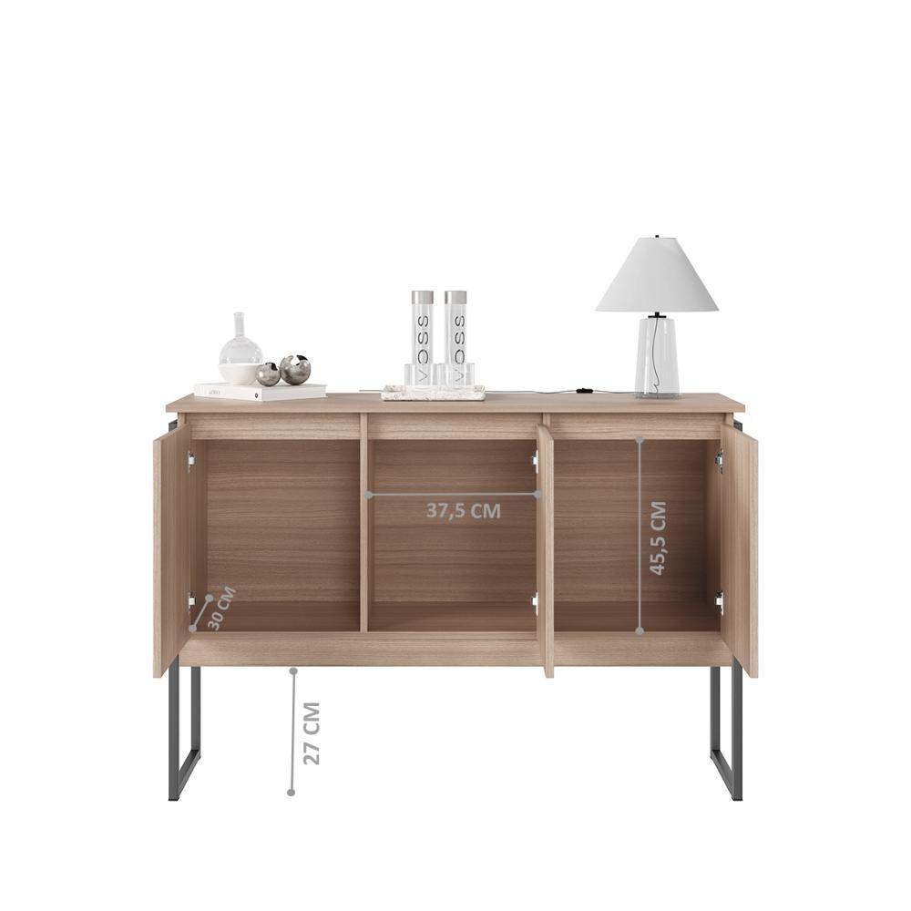 Buffet Moderno 3 Portas Londres Montana Preto - 2