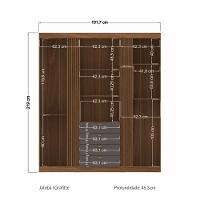 Kit Guarda Roupa Espelho E Cômoda Denver Jatoba Grafite