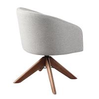 Poltrona Estofada Com Base Giratória Em Madeira Maciça – Zara Exclusiva Linho Palha