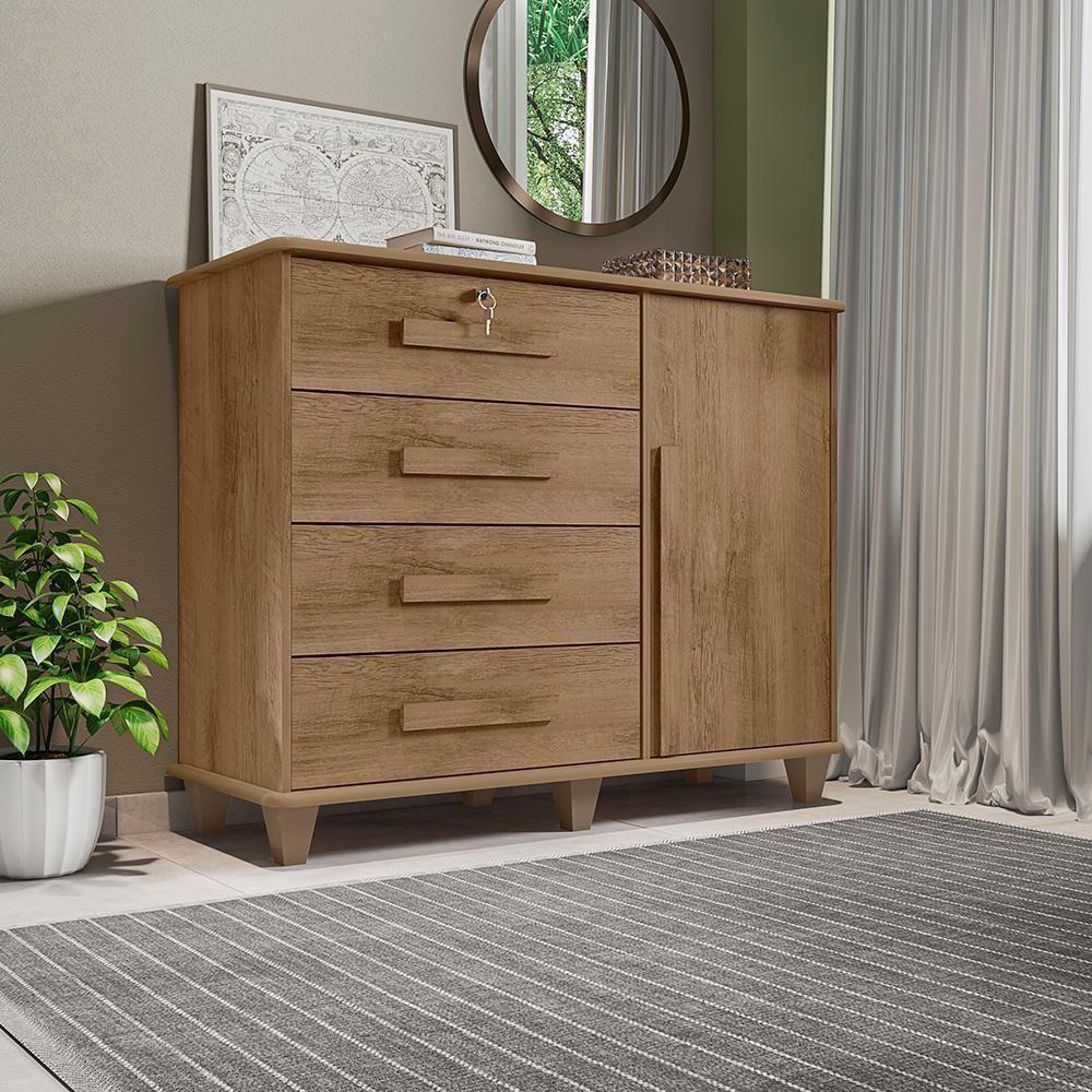 Cômoda Com 4 Gavetas Lyons Cinamomo - 1