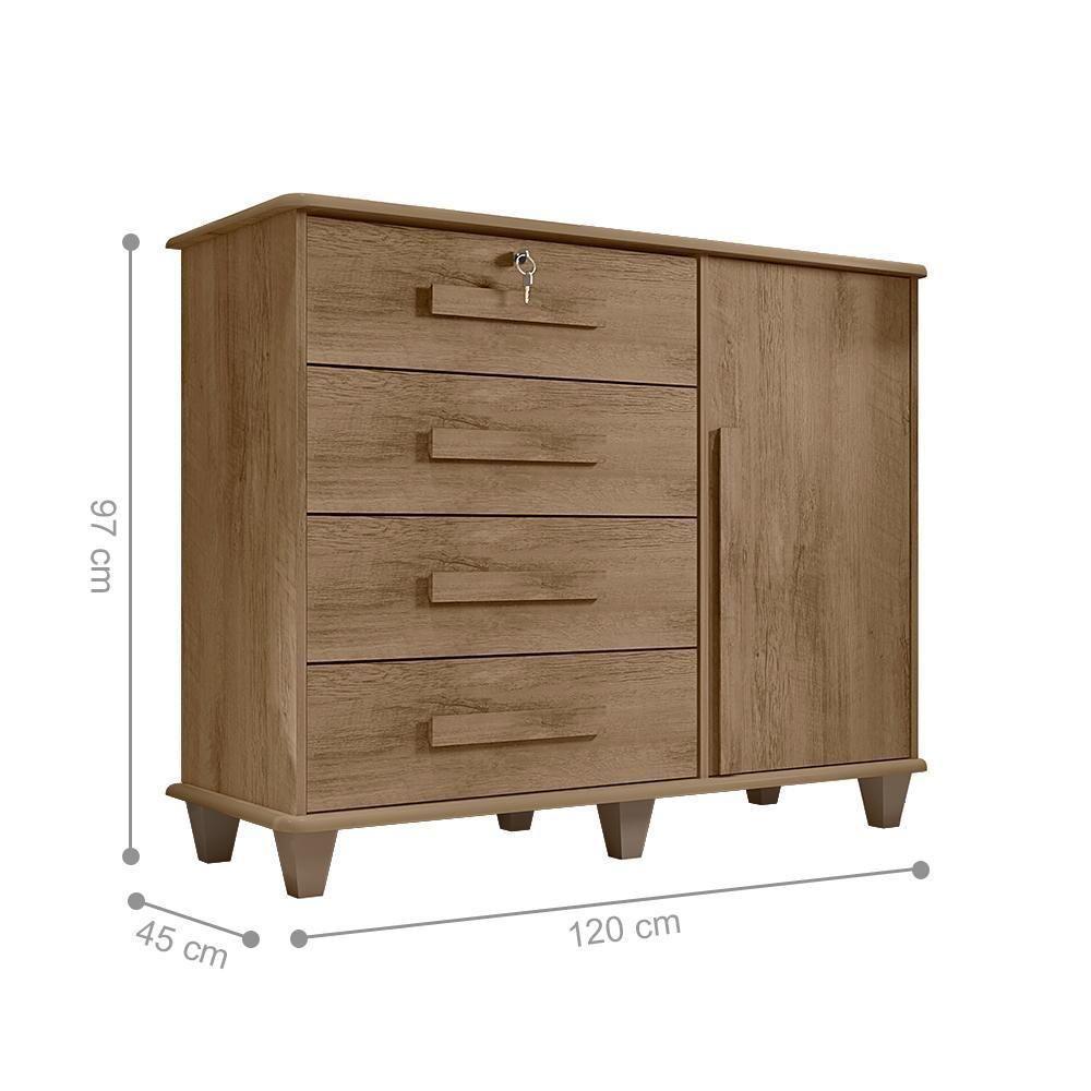 Cômoda Com 4 Gavetas Lyons Cinamomo - 2