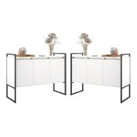 Buffet 3 Portas Rouxe Branco Conjunto 2 Unidades - 1