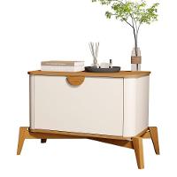 Mesa De Cabeceira Adamantina Off White Nature - 2