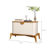 Mesa De Cabeceira Adamantina Off White Nature - 3