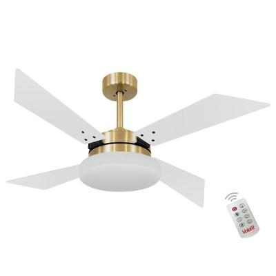 Ventilador de Teto Casa H Volare Tech Branco Dourado com Controle Remoto 3 Velocidades 110V