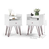 Conjunto Mesa De Cabeceira Monet Branco - 3