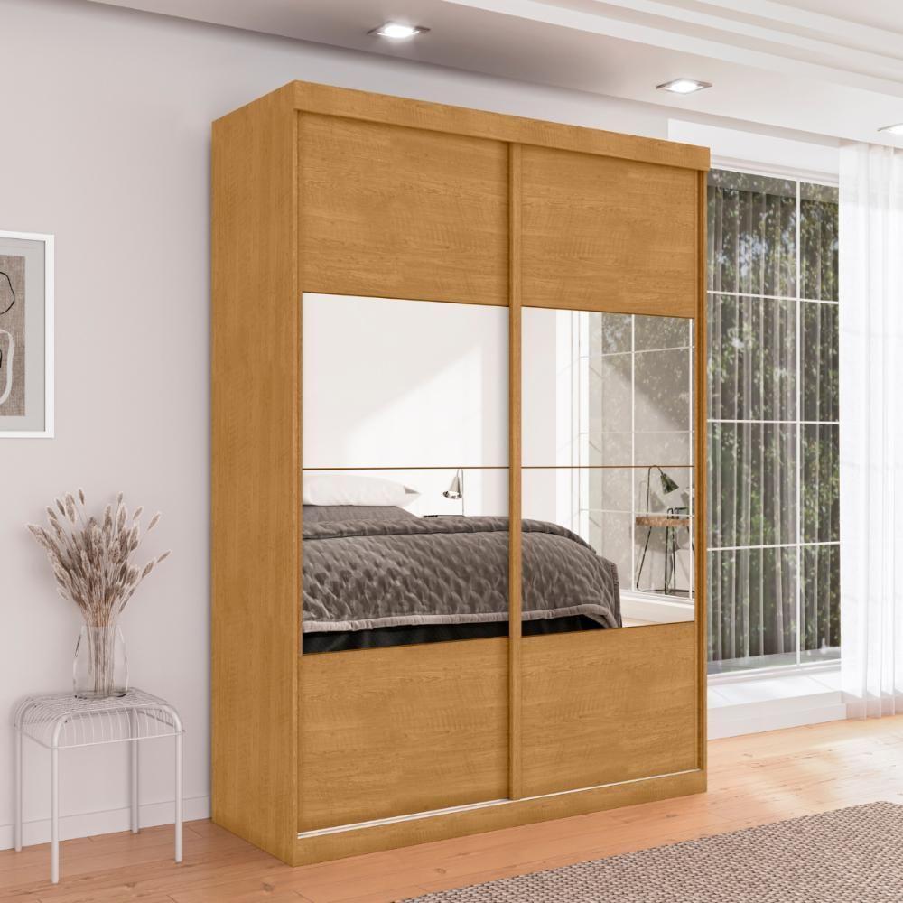 Guarda Roupa Com Espelho 2 Portas Bonfim Naturalle - 1