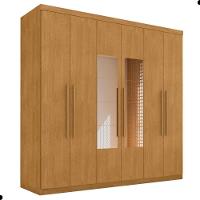 Roupeiro 6 Portas Com Espelho Piauí Naturalle - 4