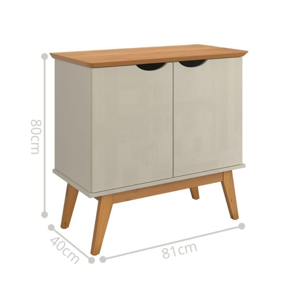 Buffet Com 2 Portas Colombo Branco Off White Cinamomo - 4