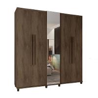 Roupeiro 5 Portas Arezzo Freijó Com Espelho - 1