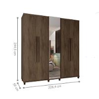 Roupeiro 5 Portas Arezzo Freijó Com Espelho - 2