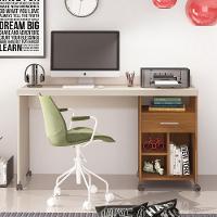 Escrivaninha Com 1 Gaveta Alphecca Off White Freijó - 1