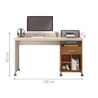 Escrivaninha Com 1 Gaveta Alphecca Off White Freijó - 4