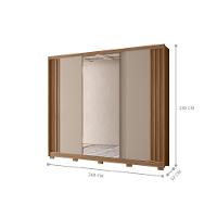 Conjunto Guarda Roupa Espelho E Comoda Nevada Carvalho Fendi