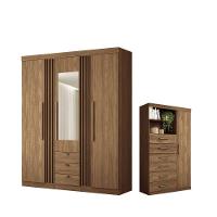 Kit Guarda Roupa Espelho E Multi Uso Veronica Jatoba - 1