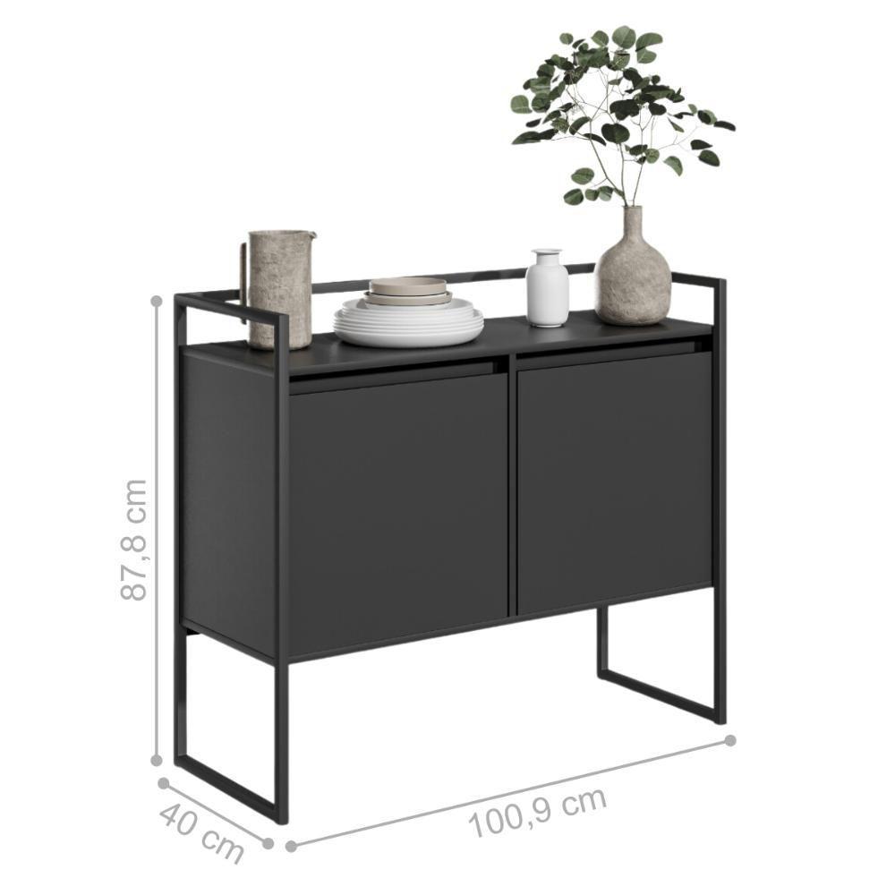 Conjunto Buffet Industrial 2 E 3 Portas Preto - 2
