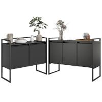 Conjunto Buffet Industrial 2 E 3 Portas Preto - 1